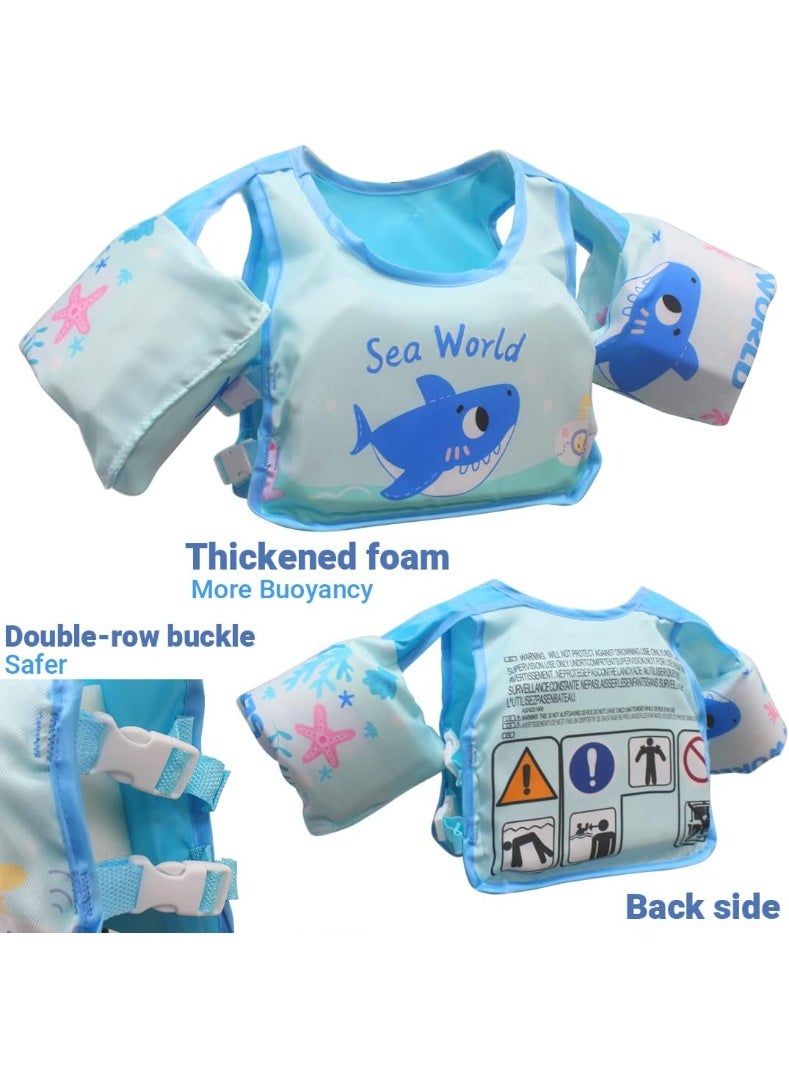 تابيت سترة سباحة للأطفال الصغار، ملابس سباحة للأطفال، سترة سباحة آمنة للأطفال من عمر سنتين إلى ست سنوات (لون المهر الوردي) - Image 2